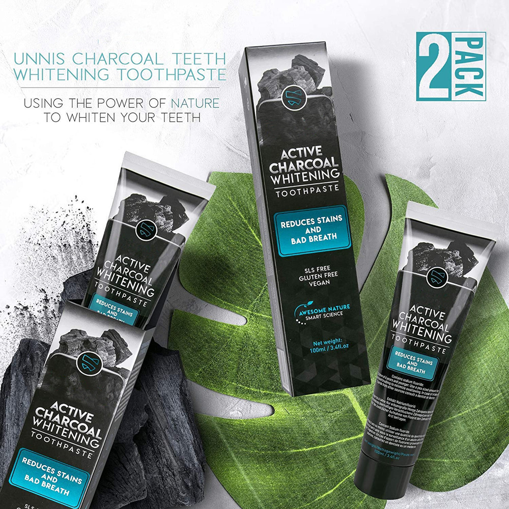 Private Label Reduce Stains And Bad Breath Activated Charcoal Teeth Whitening Toothpaste