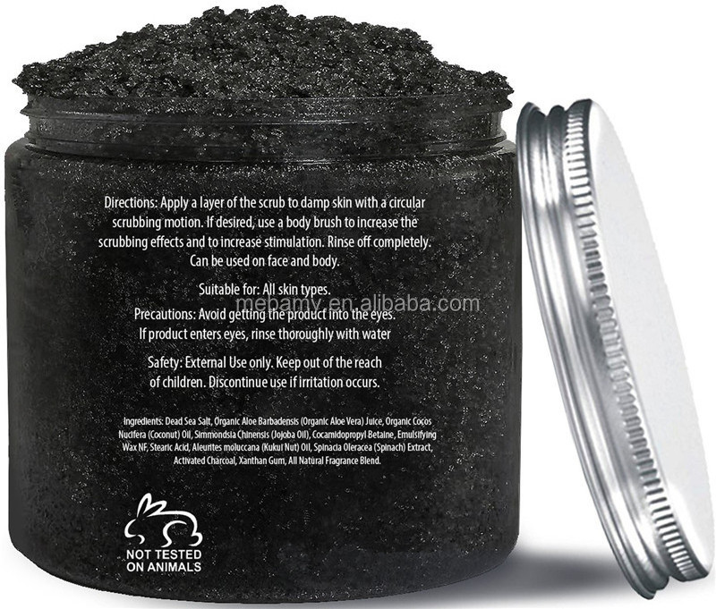 100% Natural Active Charcoal Body Scrub for Deep Cleansing and Exfoliation