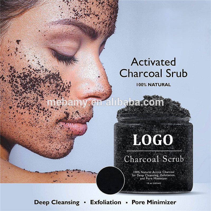 100% Natural Active Charcoal Body Scrub for Deep Cleansing and Exfoliation