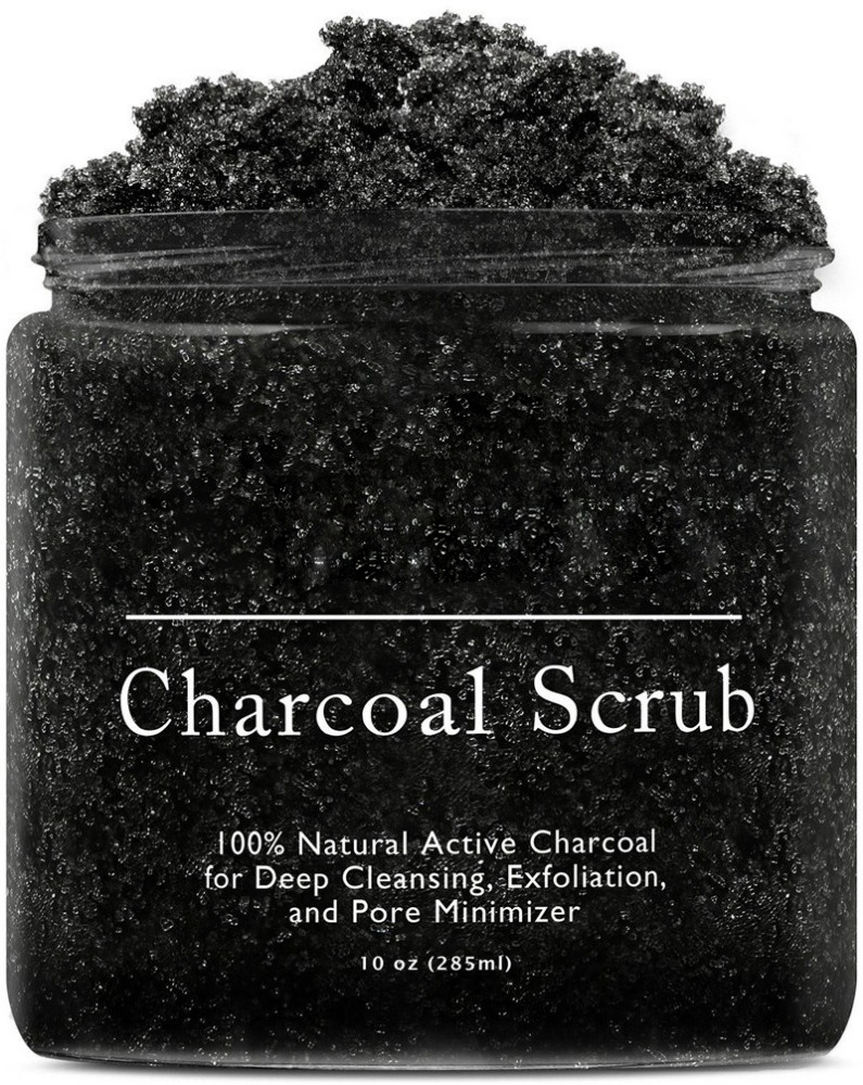 100% Natural Active Charcoal Body Scrub for Deep Cleansing and Exfoliation