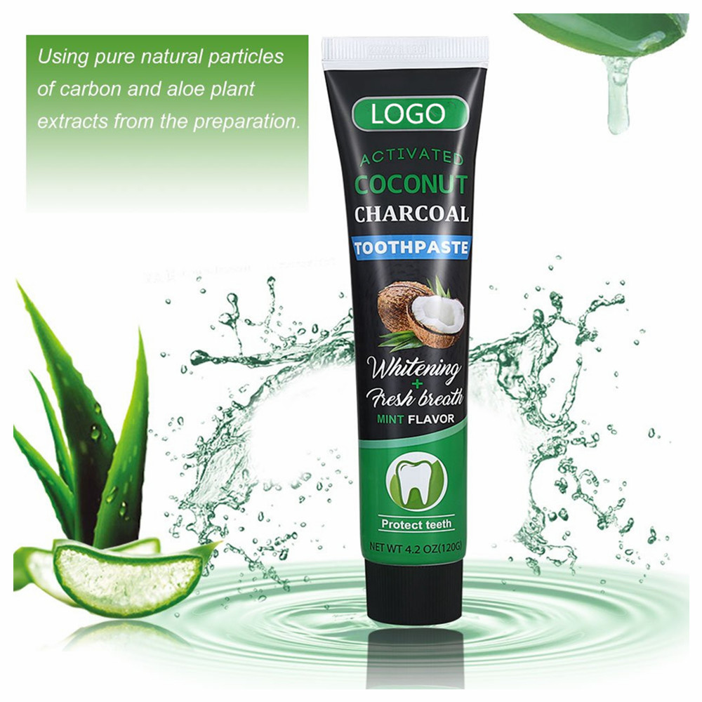 Private Label Organic Coconut Oil Activated Charcoal Whitening Toothpaste Teeth Whitening Black OEM ODM Welcomed 1000pcs 3 Years