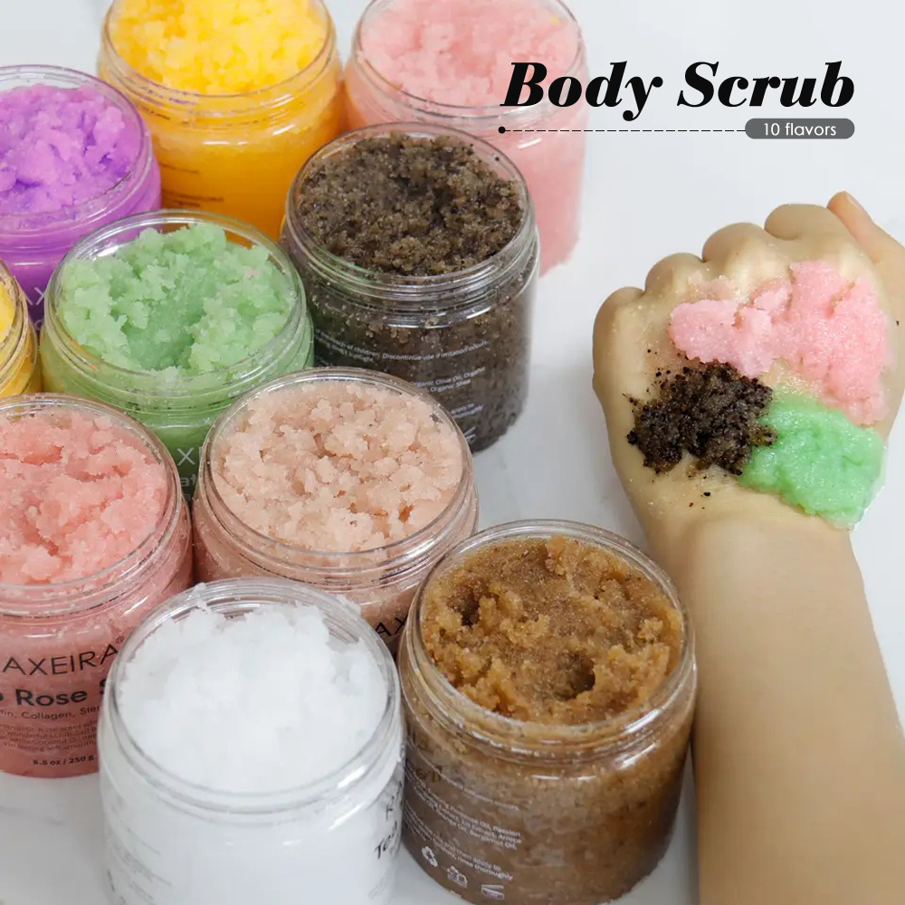 Organic Vegan Whitening Exfoliating Moisturizing Coffee Coconut Milk Fruit Salt Body Scrubs Facial Sugar Scrub