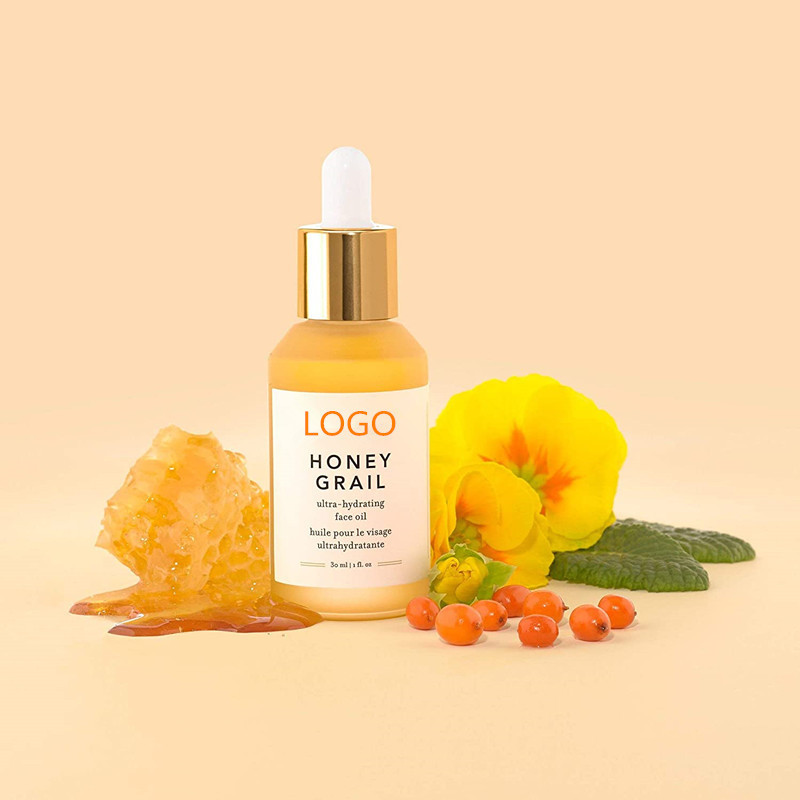 Private Label Hydrating Nourishing Honey Face Oil Liquid Skin Care Product Female Acid Anti-aging Whitening Face Care Gold Serum