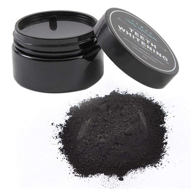 Private Label Organic Activated Charcoal Teeth Whitening Powder with Bamboo Toothbrush