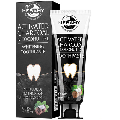 Private Label Natural & Organic Activated Charcoal & Coconut Oil Teeth Whitening Toothpaste