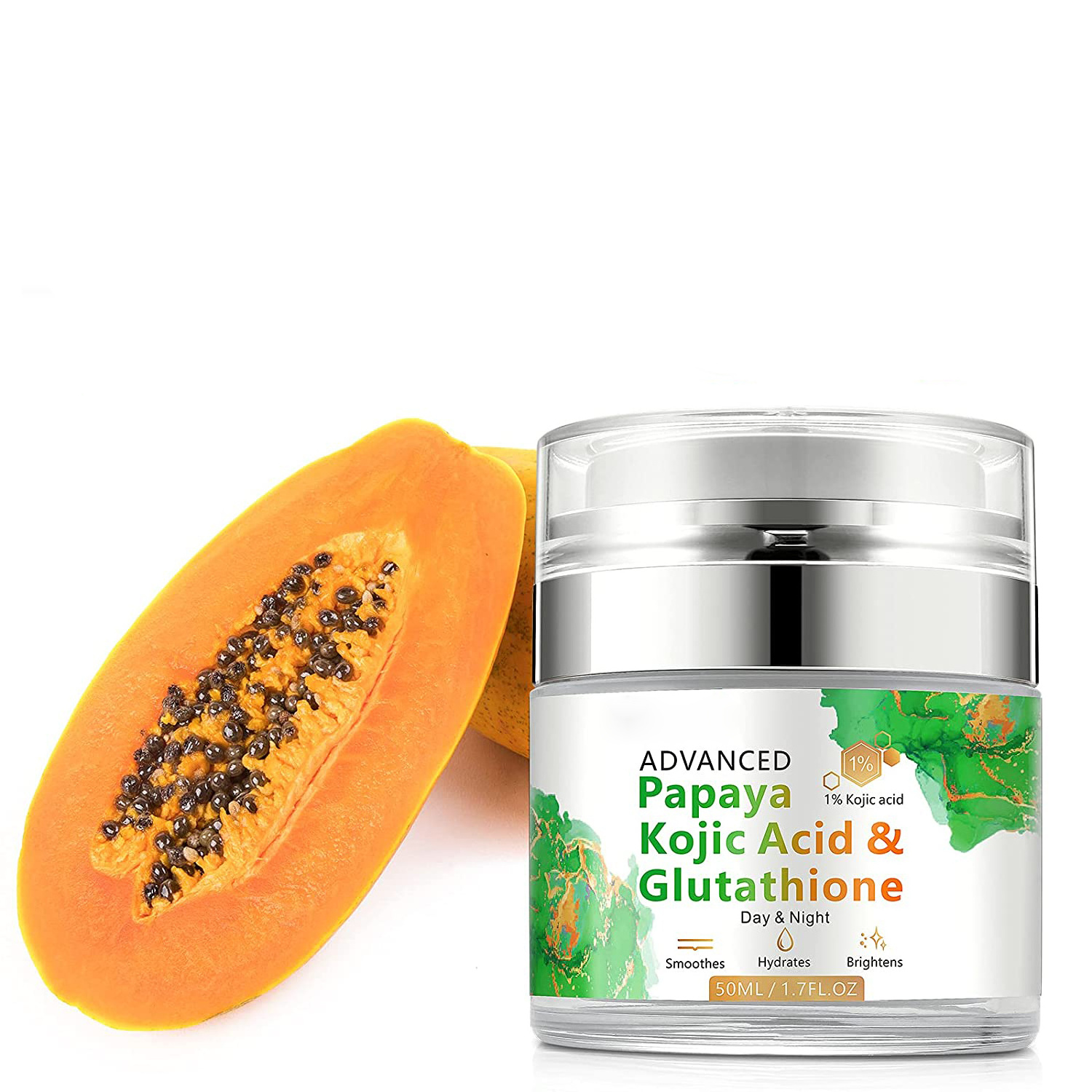 Private Label Natural and Organic Hydrating Skin Whitening Papaya Kojic Acid Glutathione Cream