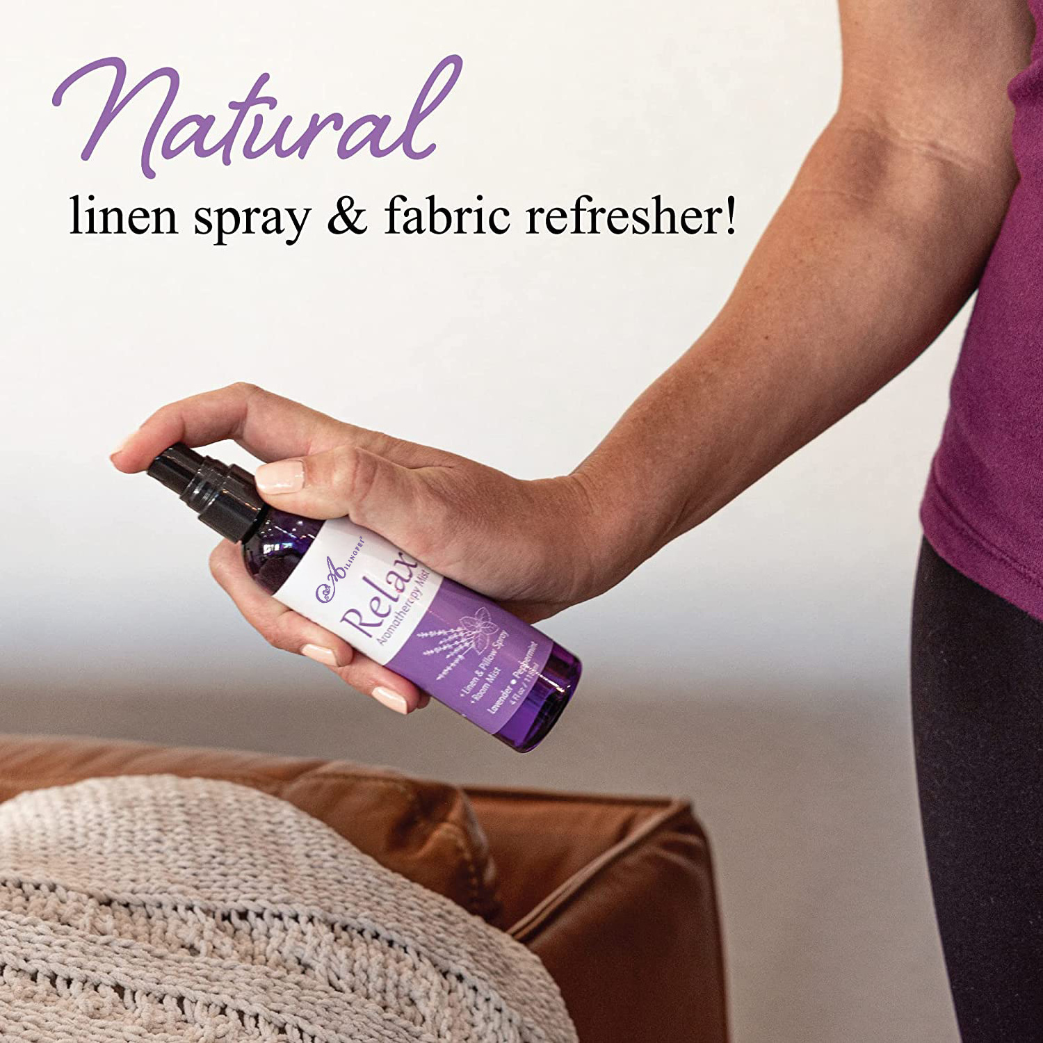 Private Label Natural Relax Aromatherapy Spray with Lavender & Peppermint Essential Oil Pillow Spray, Linen Mist & Room Spray