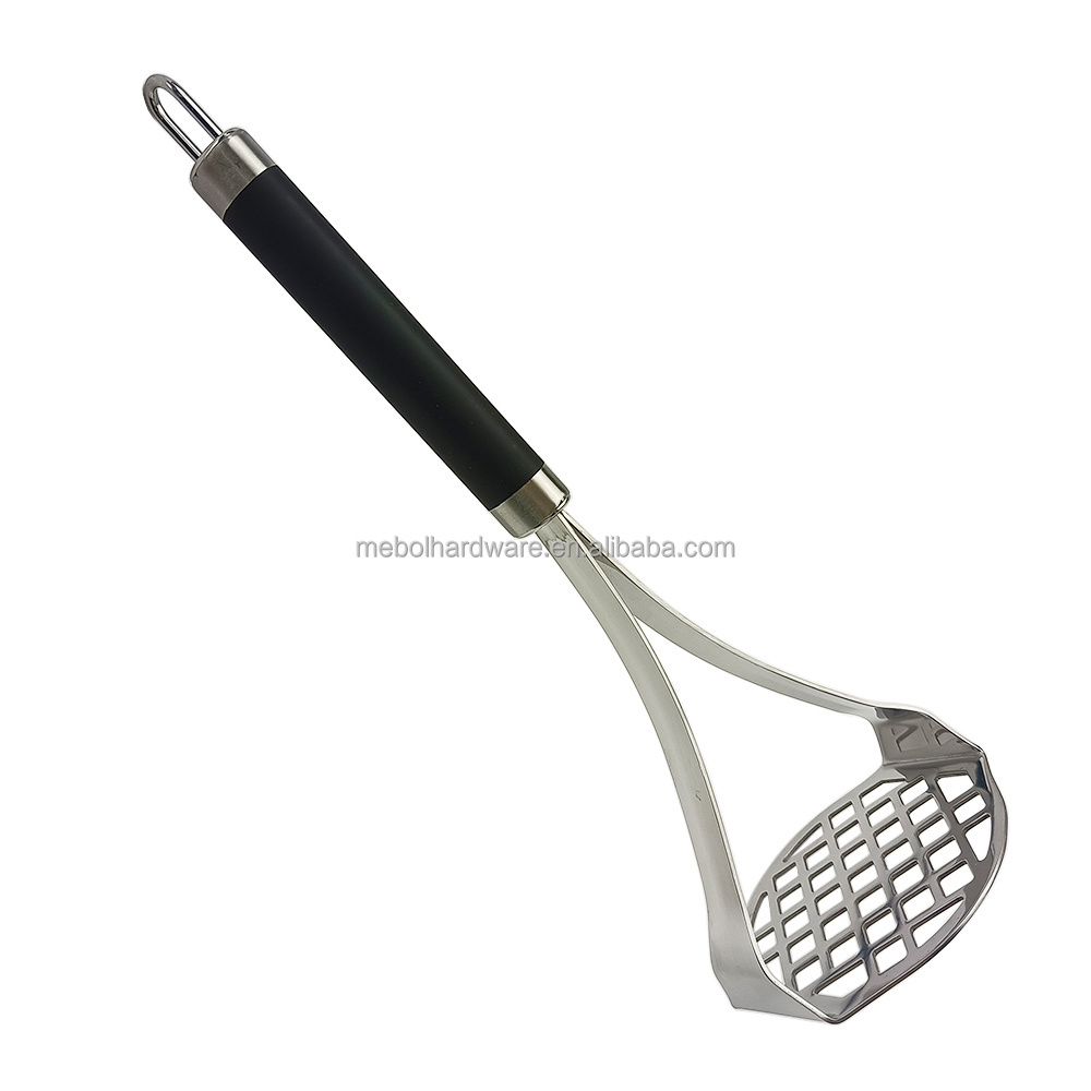 Useful Kitchen utensil Stainless Steel Potato Masher with TPR Coating Handle   Avocado Masher Potato  Ricer