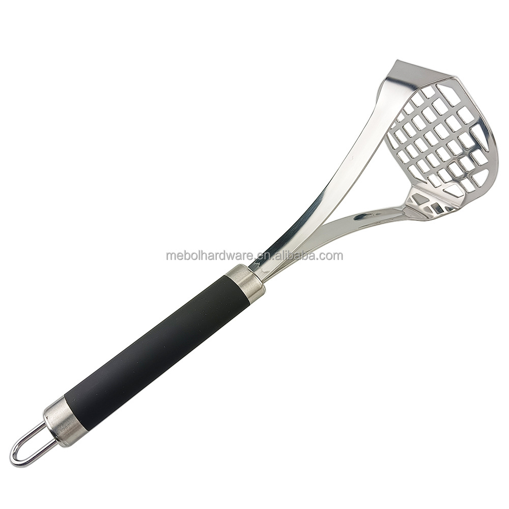 Useful Kitchen utensil Stainless Steel Potato Masher with TPR Coating Handle   Avocado Masher Potato  Ricer