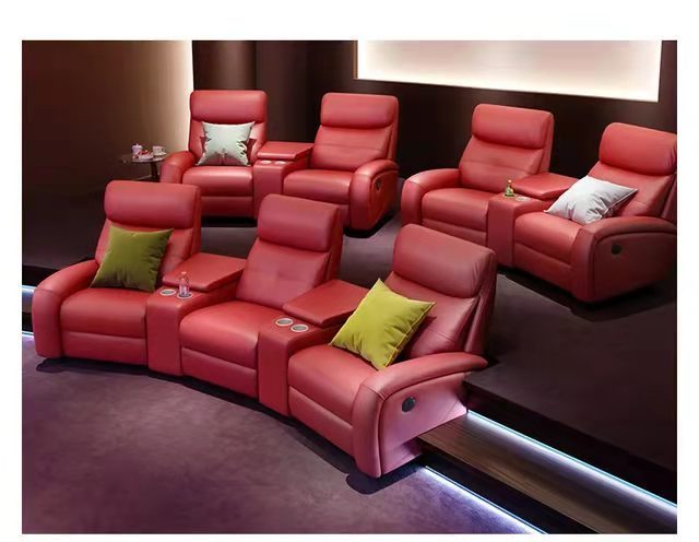 Latest Design  Eco-Friendly PU Electric Single Seating Home Cinema Seats Recliner Chair Movie Home Theater Furniture for Sale