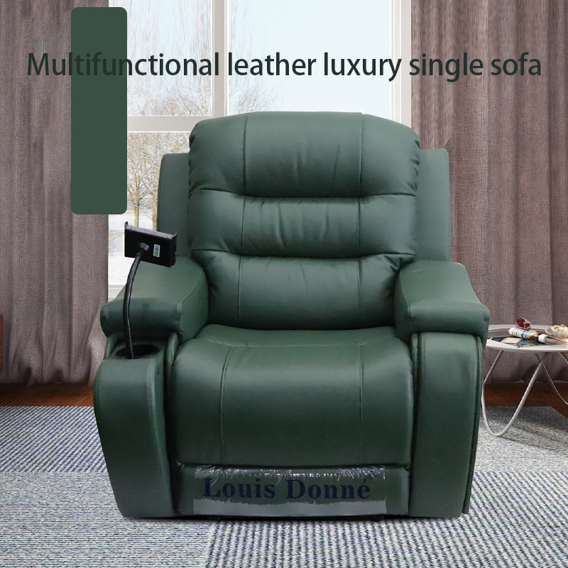 Wholesale Modern Designs Canape Cuire Large Size Brown Couch Living Room Corner Electric Recliner l Shape Genuine Leather Sofa