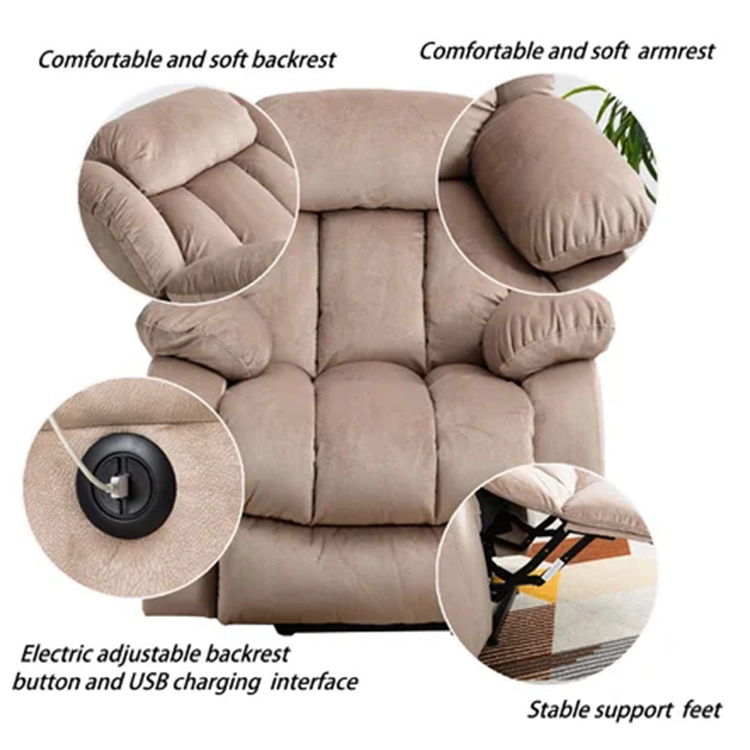 Modern Furniture Living Room Power Adjustable Riser Assist Leisure Armchair Modern Relax Fabric Lift Chair  for The elderly