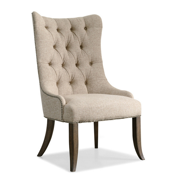 New hot selling luxury designed accent cane Velvet chesterfield button Commercial tufted Dining Chair with wooden frame