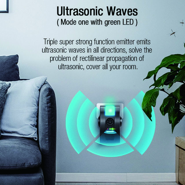 Indoor pest control most effective 4 in 1 ultrasonic electromagnetic anion ionic fly spider mouse mosquito repellent