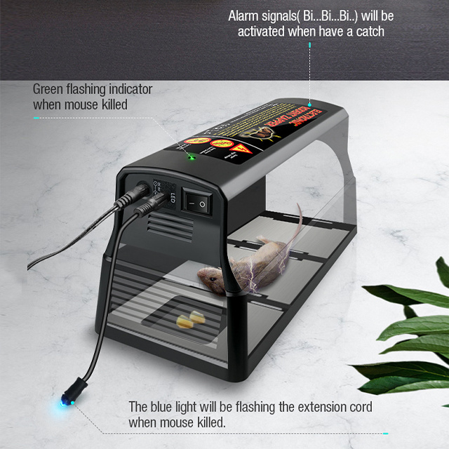 Indoor No-chemical Electronic Black Box Mice Cage Kill Pest Mouse Killer Zapper Rat Trap