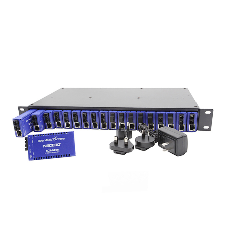 Fiber optic media converter 8 port ethernet cable switch with 2 fiber port, 6 rj45 connector for CCTV dc ac converter