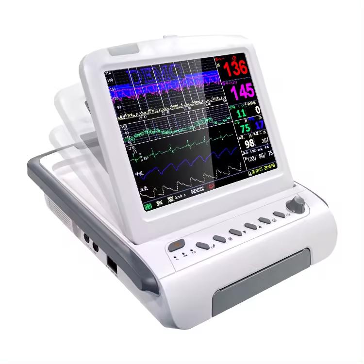 Hospital Device Portable Fetal Monitoring System 12.1Inch Cardiotocography TOCO Fetal Heart Rate Fetal Monitor