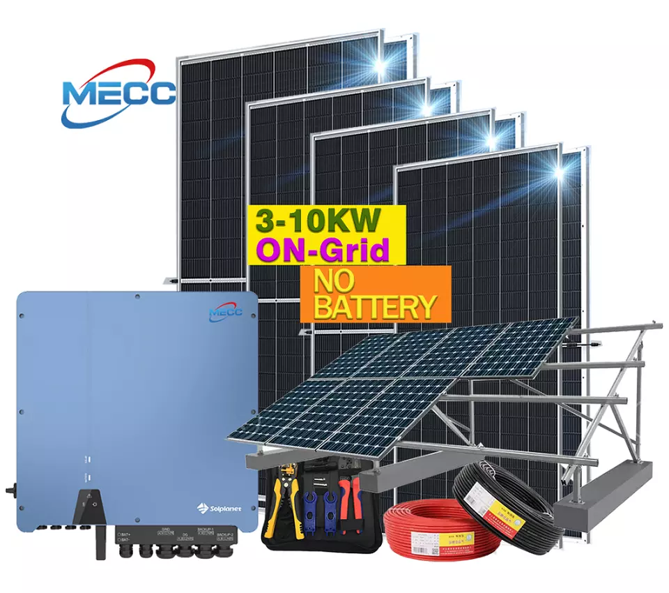 MECC 2024 3KW 6KW 8KW 5KW 10KW  Complete Solar Panel Kit 3000 Watt On Grid Solar System For Home