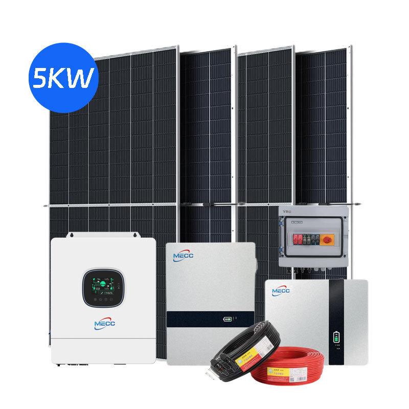 5KW Solar Energy Generator Full Package Lithium Ion Battery Hybrid Inverter with Panel Solar Energy System for Home