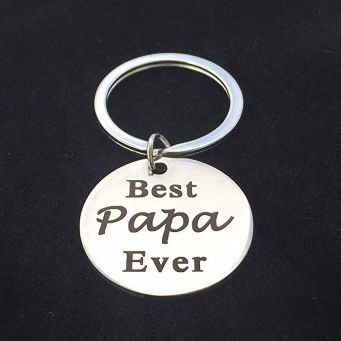 MECYLIFE Father's Day Gift Durable Stainless Steel Best Gift To Father Wholesale Best Papa Ever Engraved Keychain