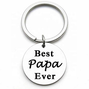 MECYLIFE Father's Day Gift Durable Stainless Steel Best Gift To Father Wholesale Best Papa Ever Engraved Keychain