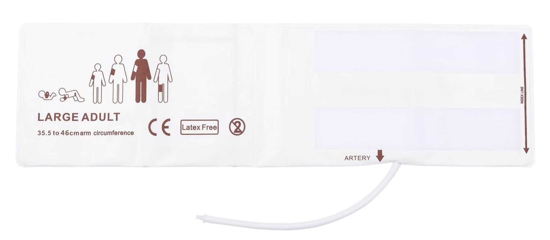 Adult disposable NIBP blood pressure cuff,single tube with connector