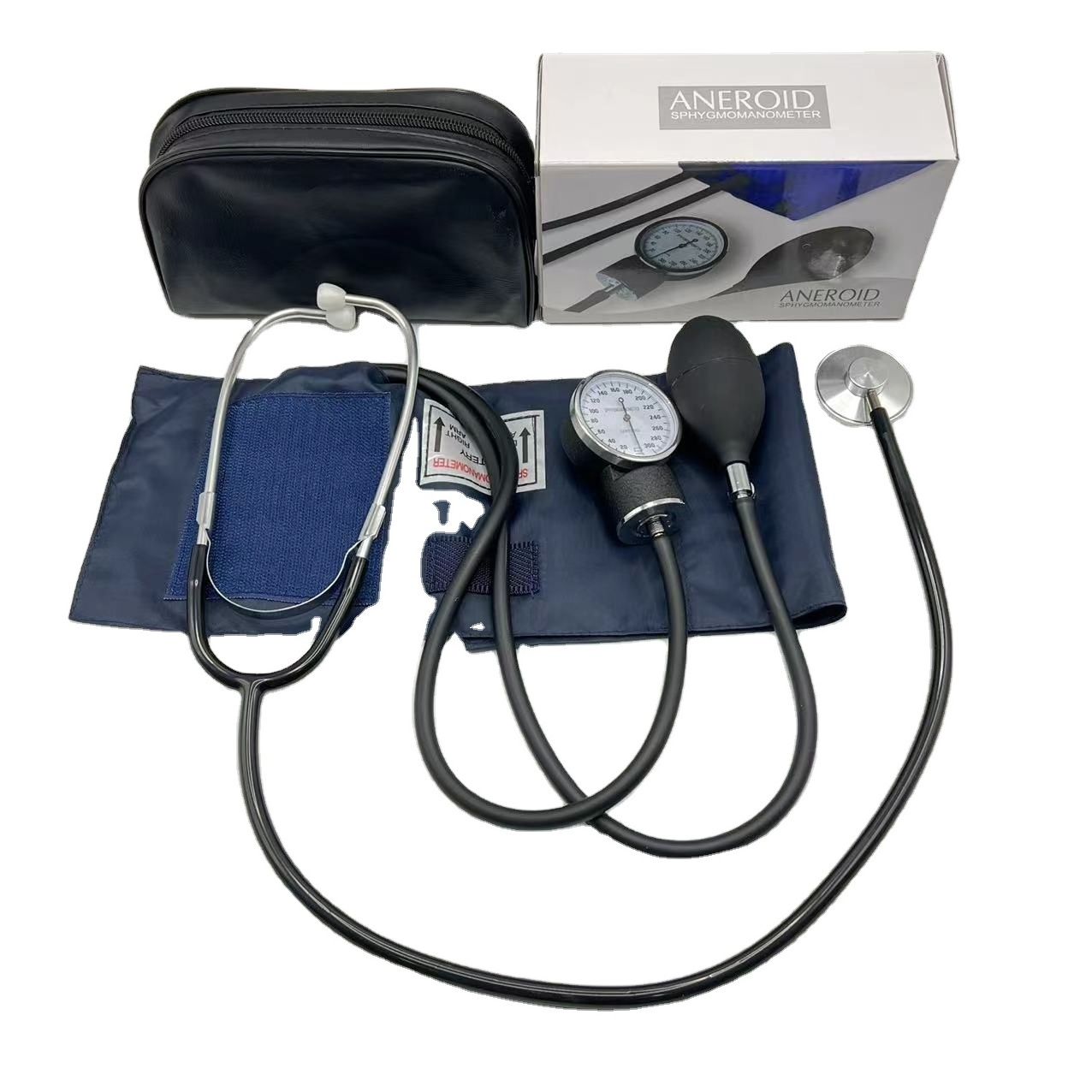 Aneroid Sphygmomanometer With Stethoscope Set Aneroid Blood Pressure Monitor High Accuracy Tensiometer