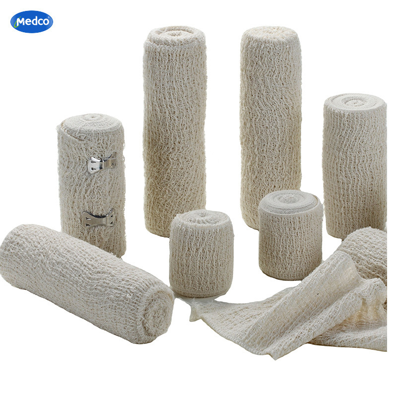 Medco Medical Wound Dressing High Elastic Spandex Absorbent Gauze Bandage Cotton Crepe Bandage