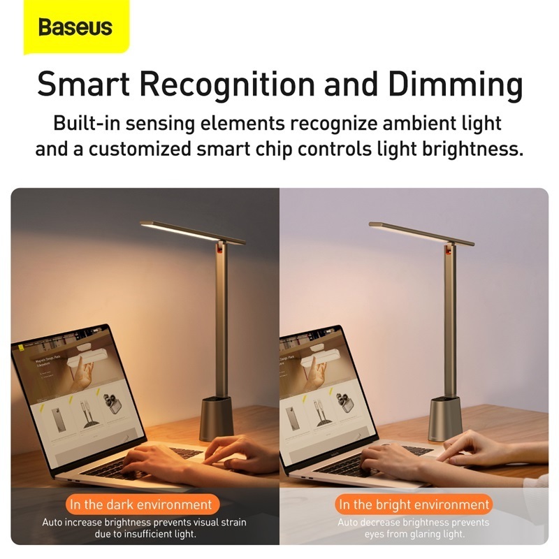 Baseus LED Eye Protection Smart Desk Lamps For Bedroom Office Room Reading Study Work Rechargeable Night Light