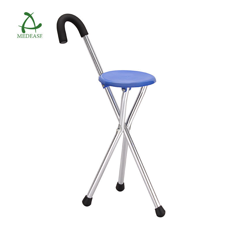 Portable Dexterous Three-legged Medical Cane Portable Old Man Mountaineering Bench Folding Climbing Chair Walking Sticks