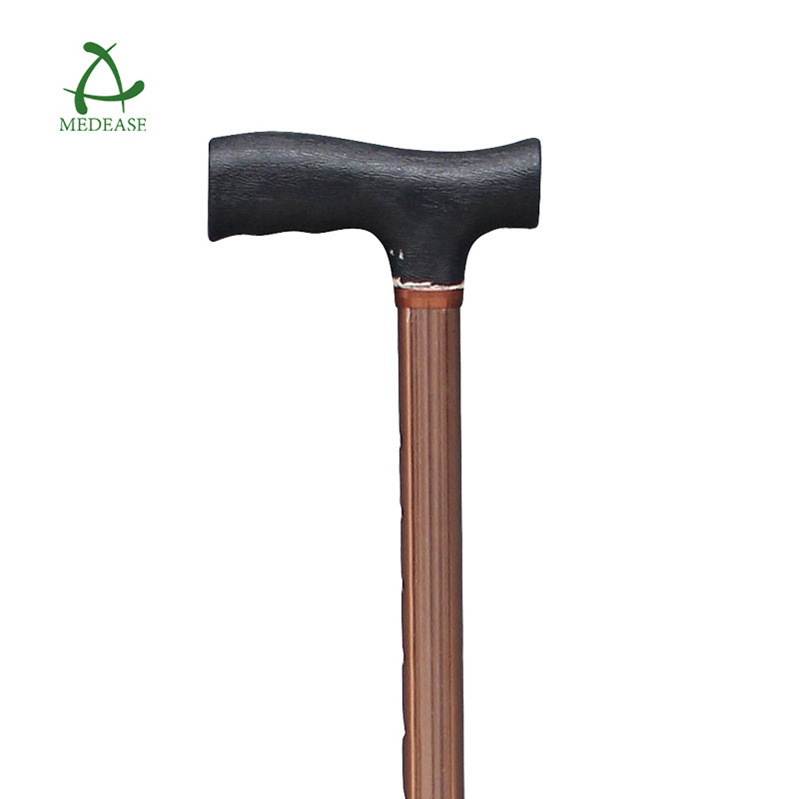 Walking Stick For Disabled and Elderly People Copper Type Black Foam Handle Foldable Walking Cane