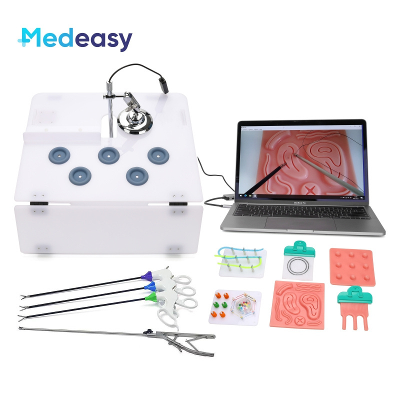 Laparoscopic Trainer Box Set with HD 1080P Endoscope Camera, Laparoscopic Training Simulator Trainer