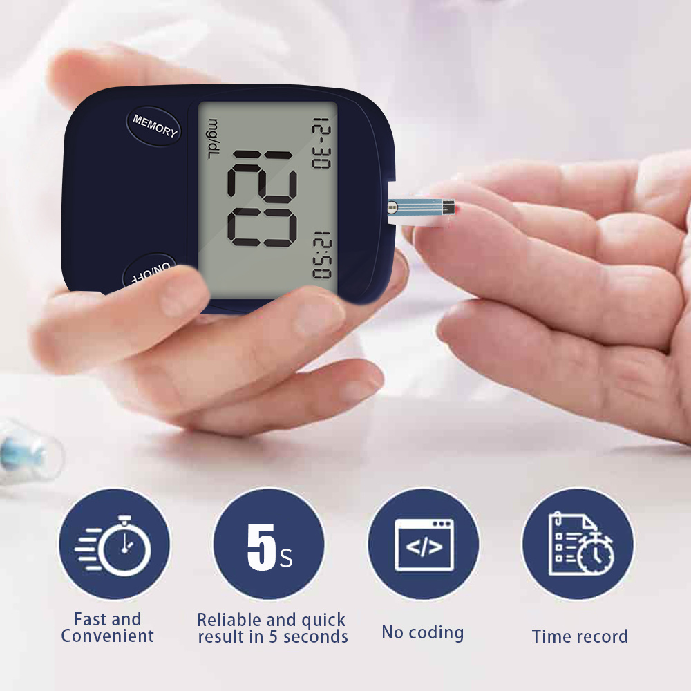 OEM Cheap Price Blood Sugar Equipment Monitors Sensor Glucometer Glucose Meter Test Strips Set Digital Blood Glucose Meter