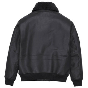 Men's Bomber Jacket All Cowhide Leather with Faux Chinchilla Fur Collar - Perfect Gift for Men, Husband, Boyfriend, Son