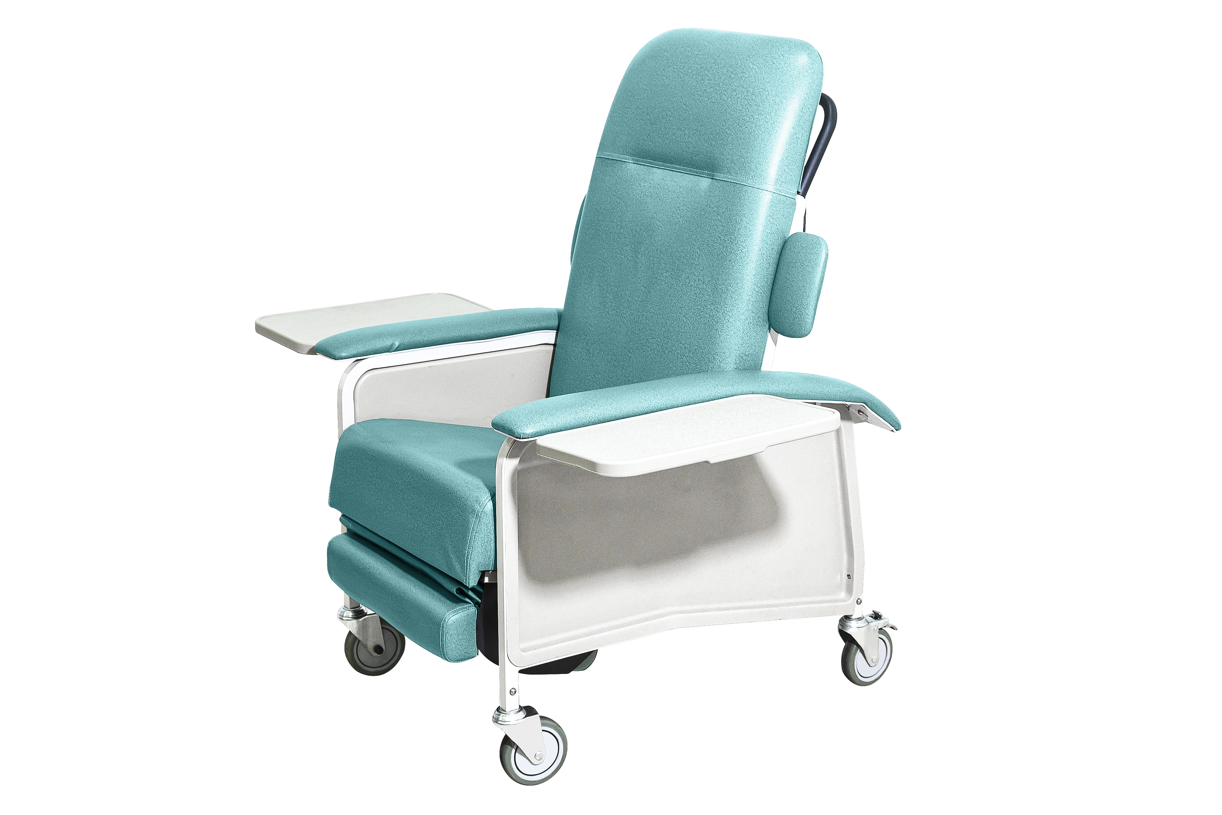 Hospital Medical Mobile Hydraulic Powered Extra-Wide Bariatric Reclining Phlebotomy Chair On Wheels