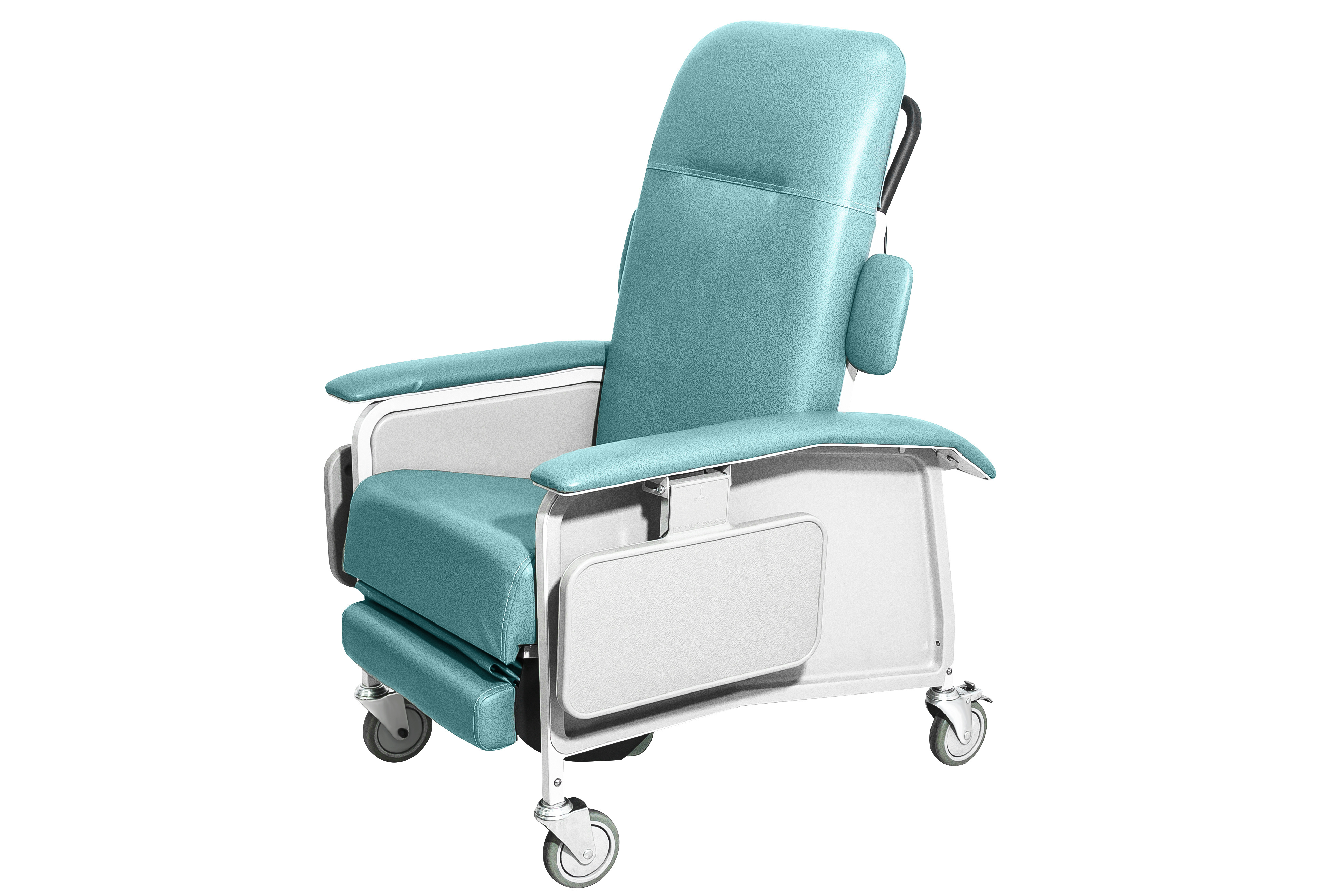 Hospital Medical Mobile Hydraulic Powered Extra-Wide Bariatric Reclining Phlebotomy Chair On Wheels