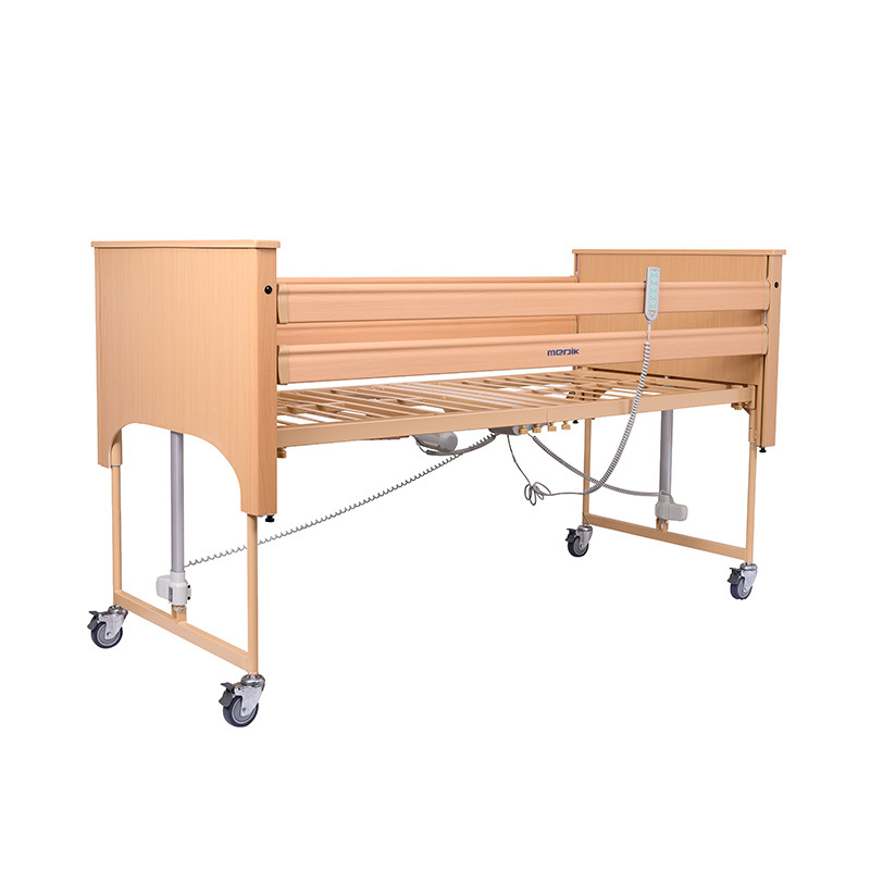 Folding Wooden Electric Adjustable 5-Function Home Nursing Profiling Care Bed For Elderly Patients