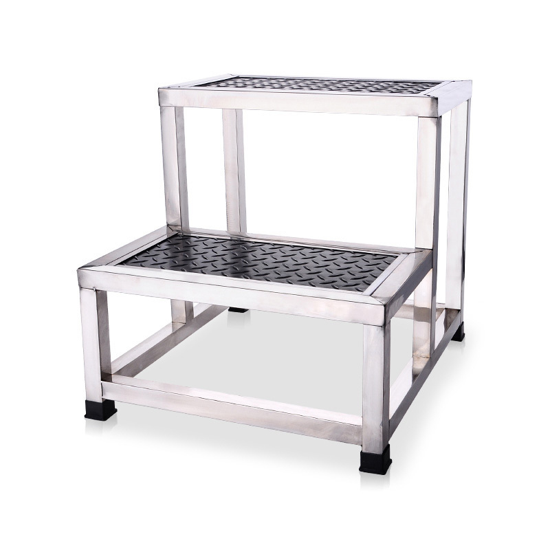 Portable Stainless Steel Hospital Medical Single Patient Foot Step Stool With Rubber Surface