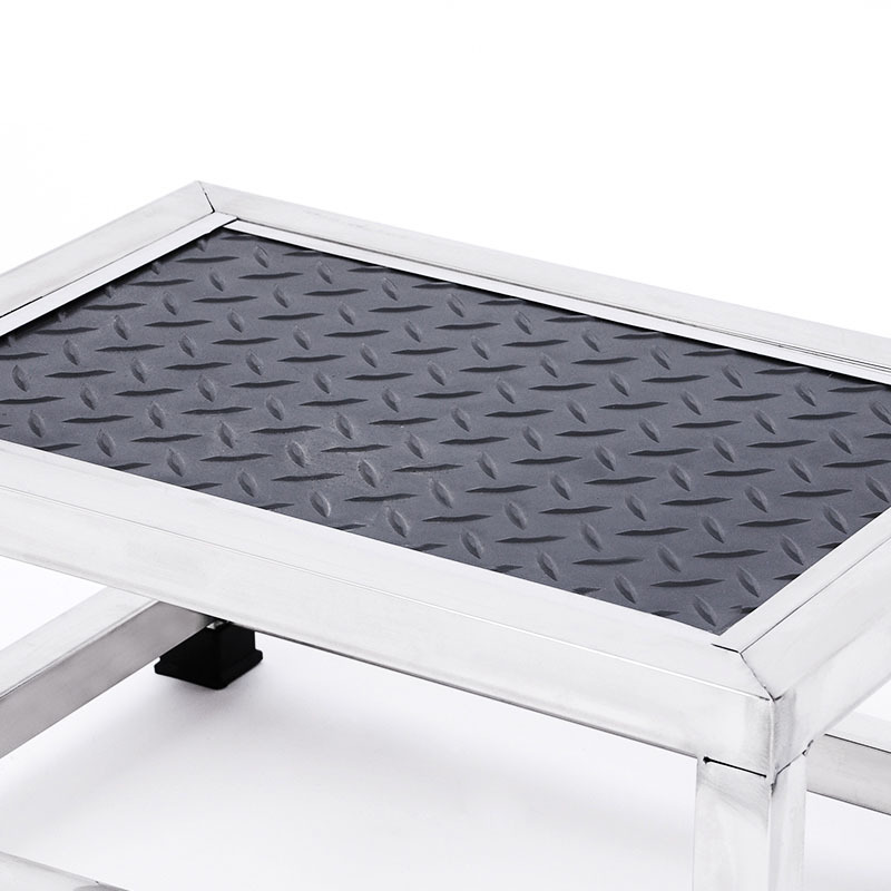 Portable Stainless Steel Hospital Medical Single Patient Foot Step Stool With Rubber Surface