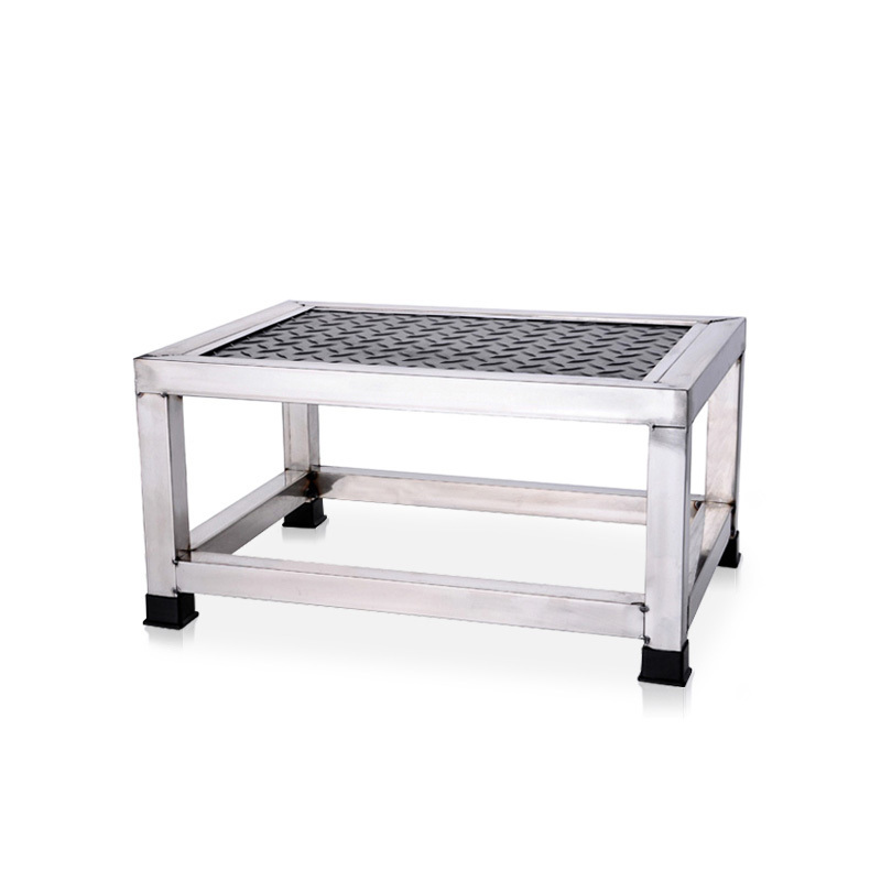 Portable Stainless Steel Hospital Medical Single Patient Foot Step Stool With Rubber Surface