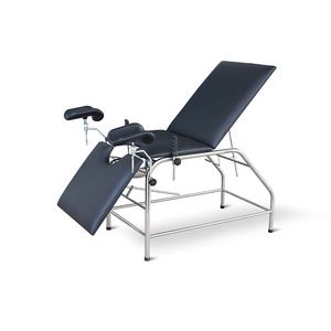 MC-C06 Stainless Steel Manual medical gynecology table examination table with stirrups gynae chair