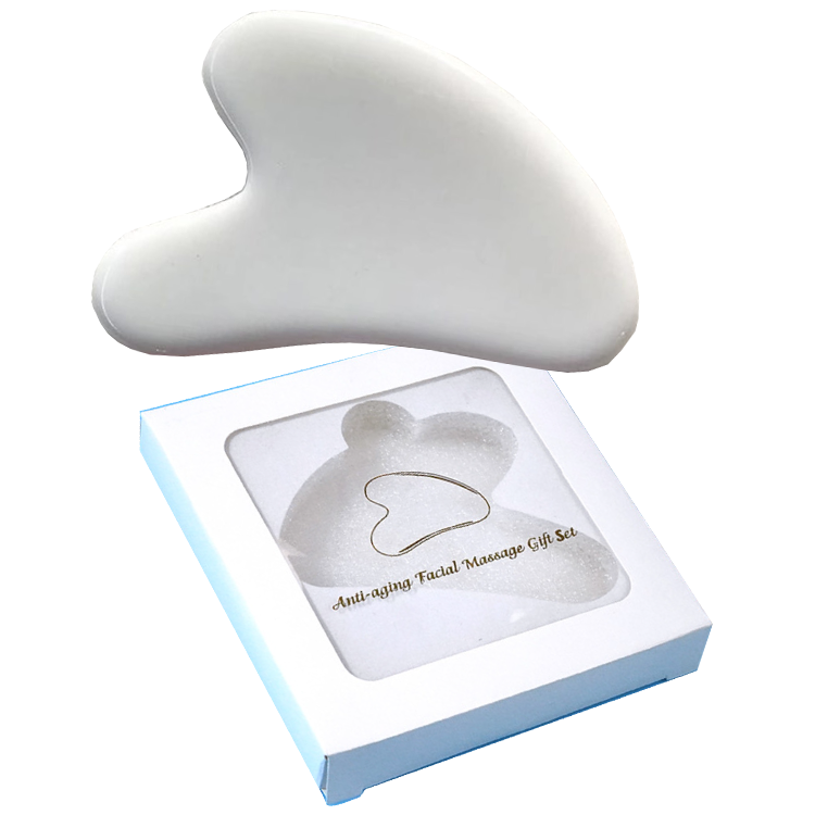 White Jade Stone Massage Natural Quartz Scraper white jade gua sha for Face Lifting Facial Massager Tool for Back