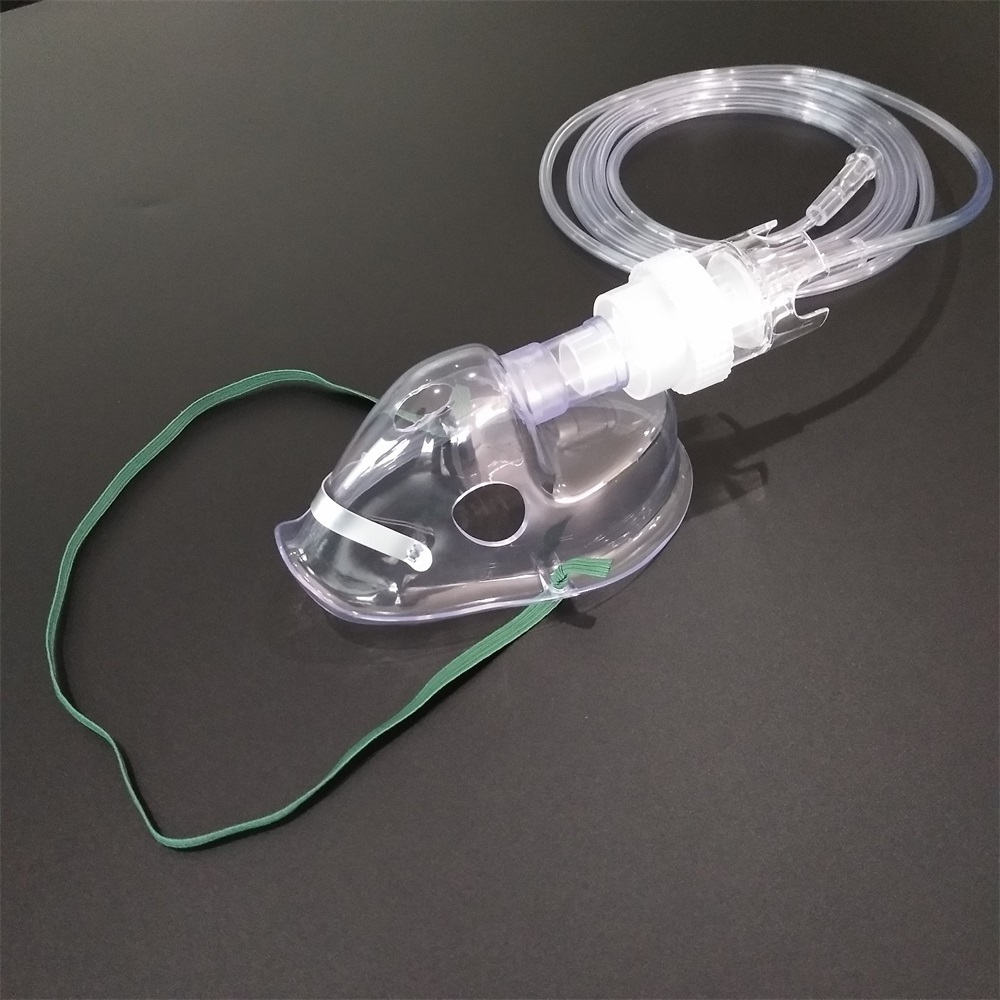 Disposable green medical PVC adult nebulizer mask