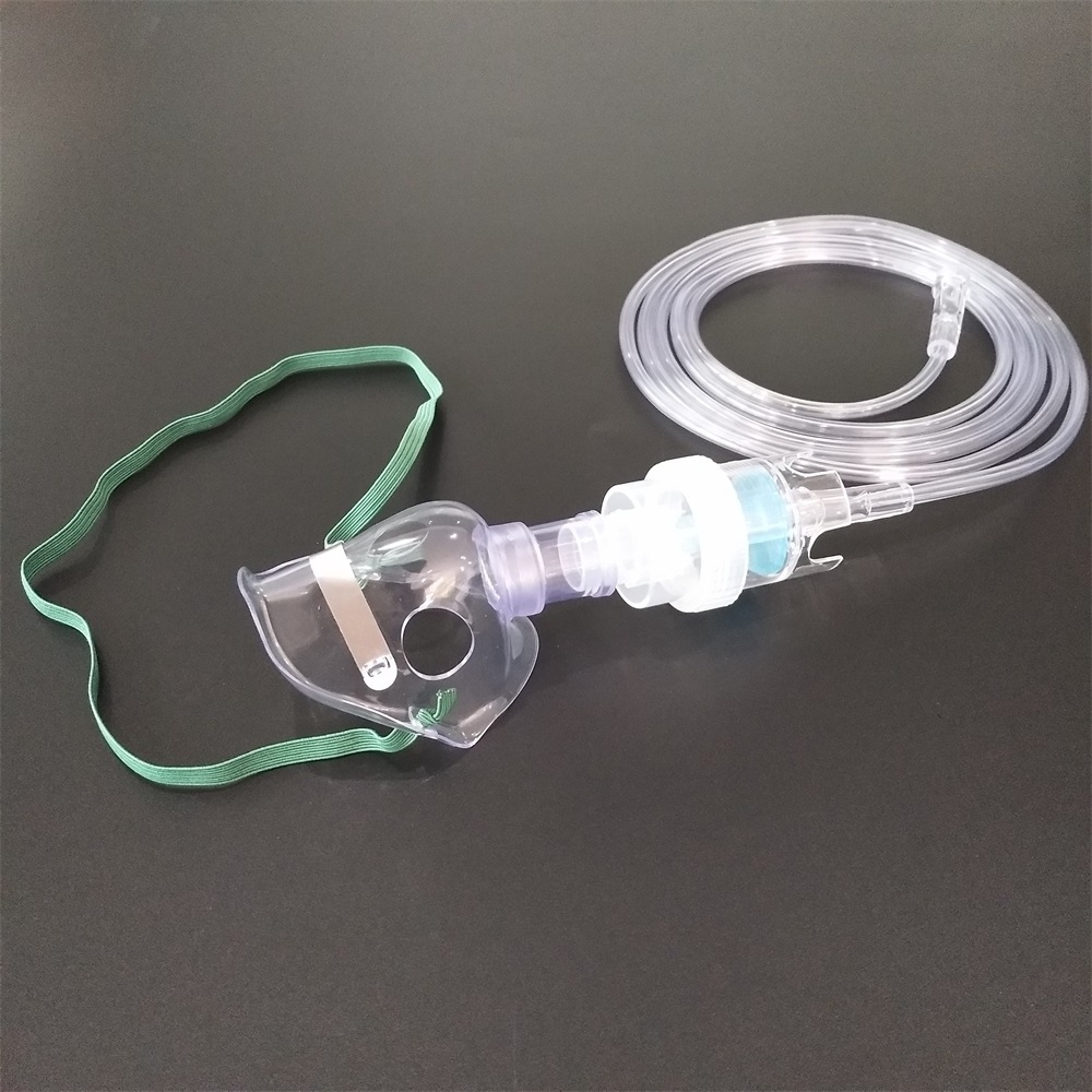 Disposable green medical PVC adult nebulizer mask