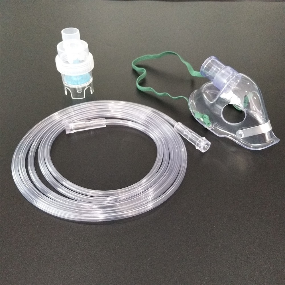 Disposable green medical PVC adult nebulizer mask