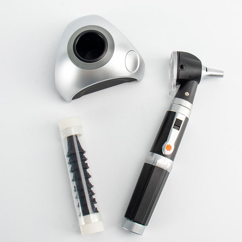 Medical Ear Cleaner Care Fiber Optic Illumination ENT Diagnostic Rechargeable Otoscope Ophthalmoscope Set