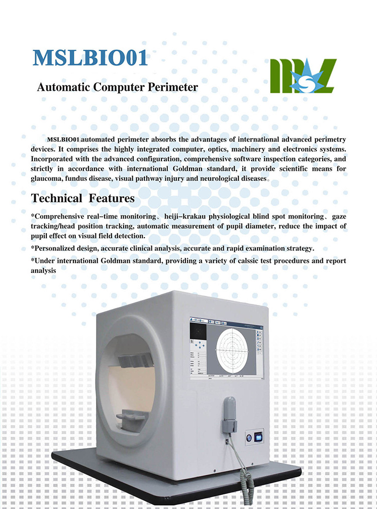 Ophthalmic Equipment Automatic Projection Perimeter Visual Field Machine Bio1000 Visual Field Analyzer