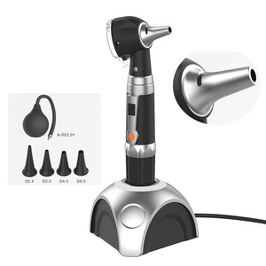 Medical Ear Cleaner Care Fiber Optic Illumination ENT Diagnostic Rechargeable Otoscope Ophthalmoscope Set