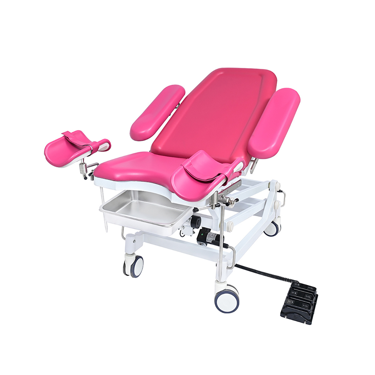 Foldable Electric Obstetric gynecological Examination delivery bed chair with stirrups MSLHW501E5