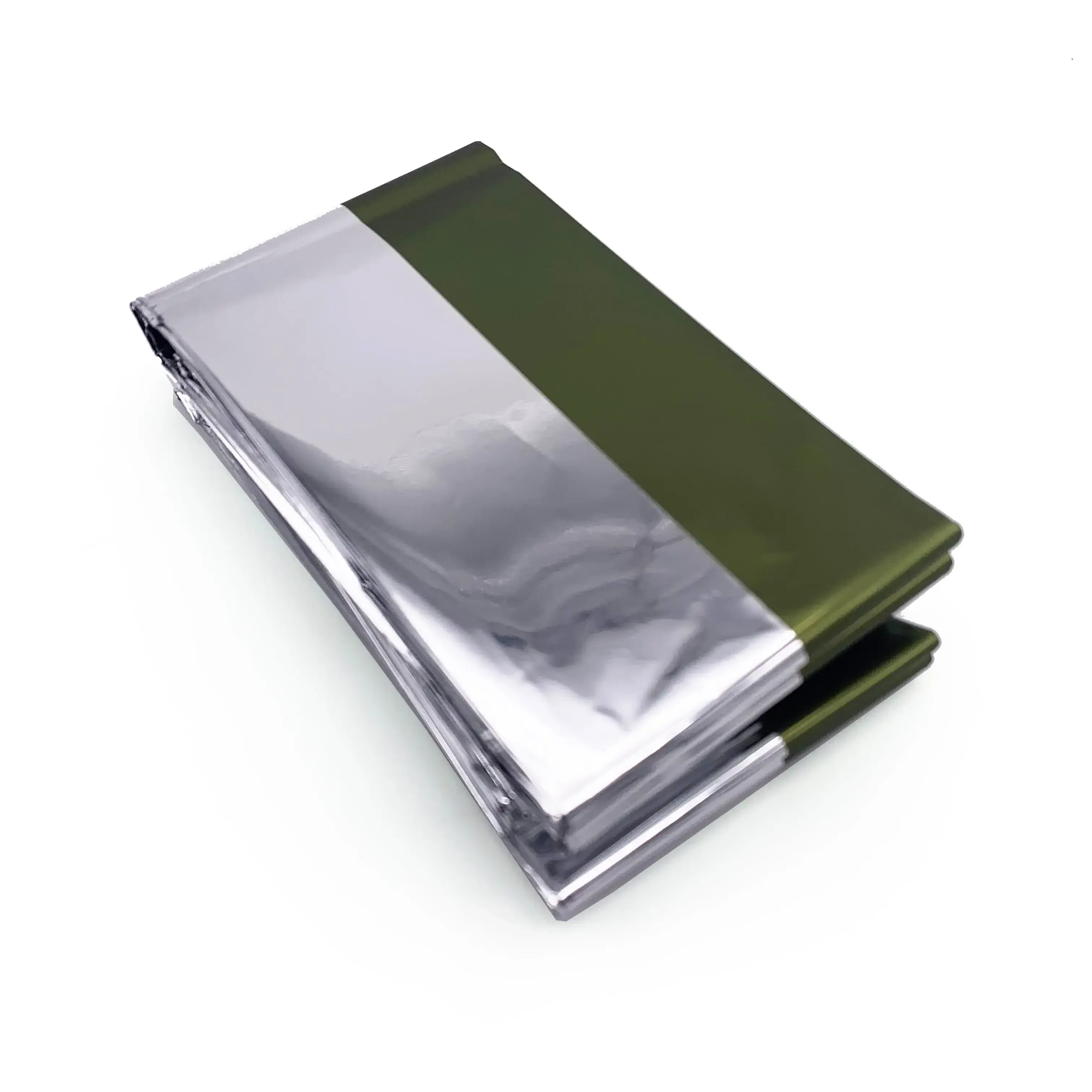 New Custom Color Heat Retention Foil Mylar Thermal Army Green Emergency Blanket Emergency Survival Blanket 1.6*2.1  First Aid